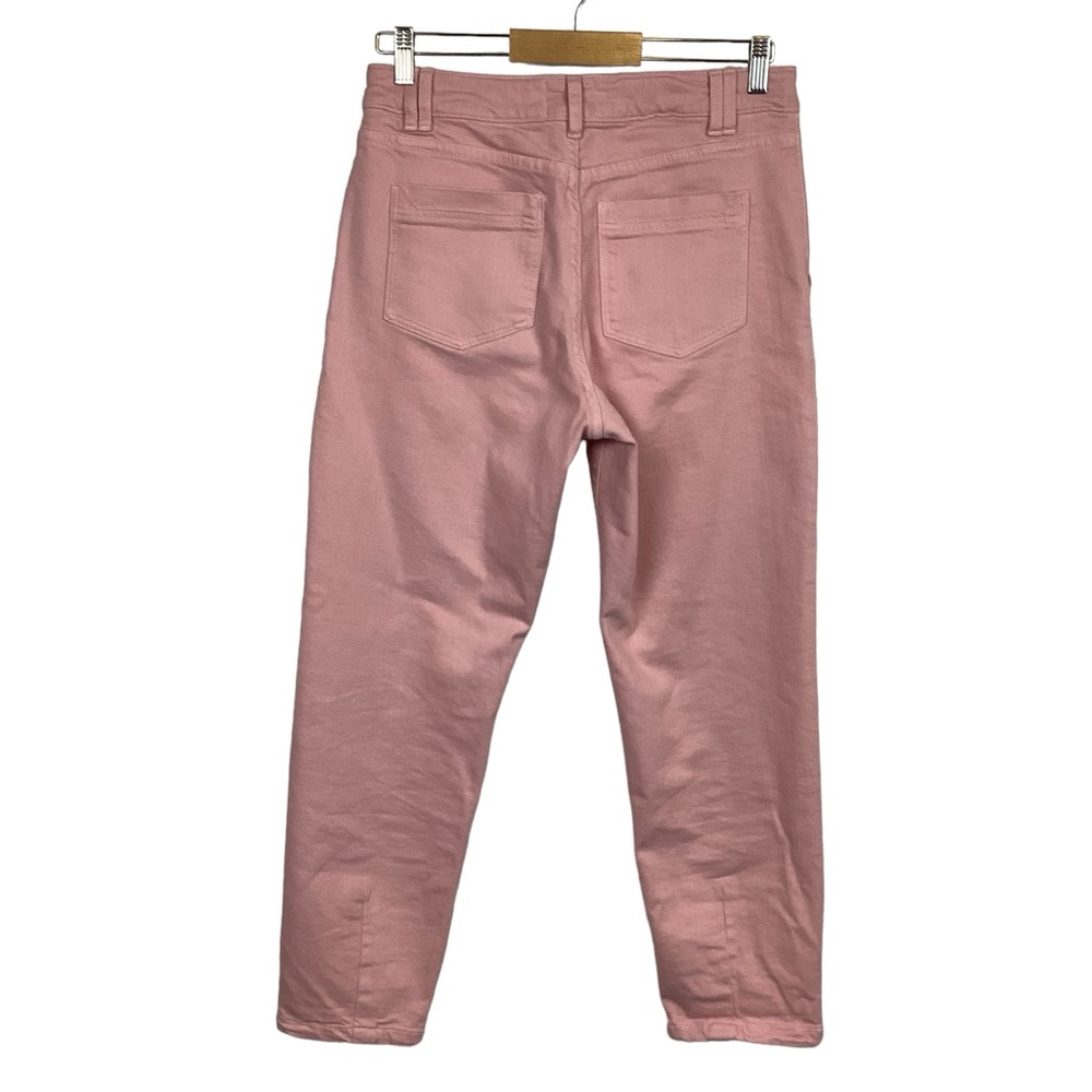 Sezane Paris Hi Rise Cropped Slim Straight Pink Jeans - Picture 2 of 10
